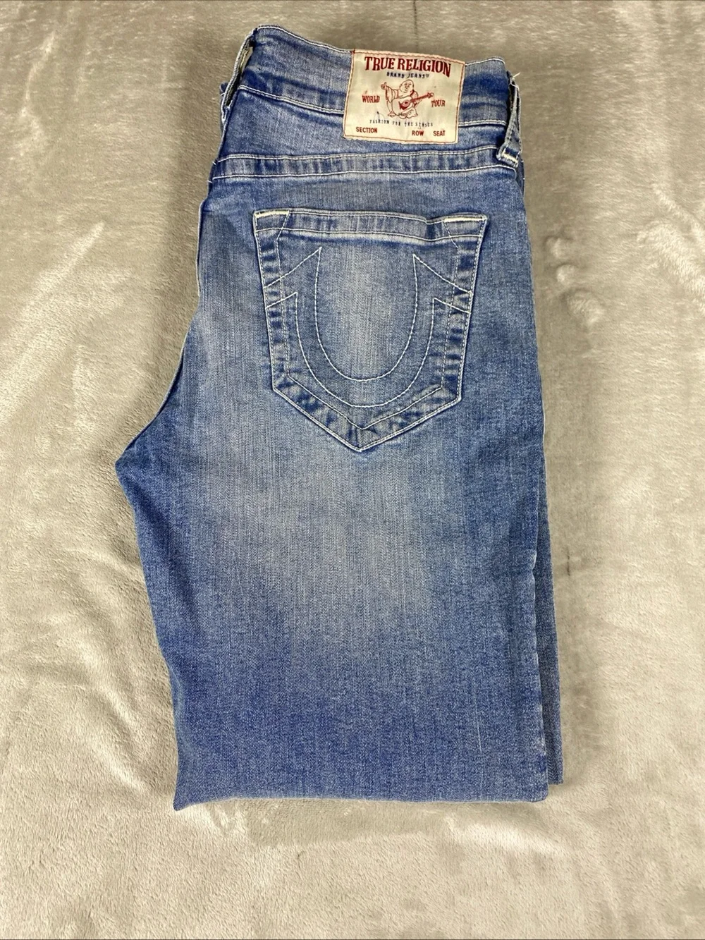 True Religion Ricky Relaxed‎ Straight Jeans Men’s 34X32 Blue Light Wash